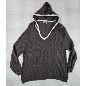 Fresh Produce Hoodie Sweater Lightweight Open Knit Coastal Grey Ivory XL/XXL